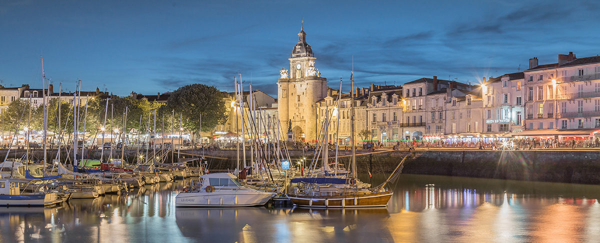 port of La Rochelle by night